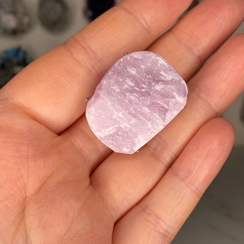 Pink Raw Stone Statement Ring - image 1